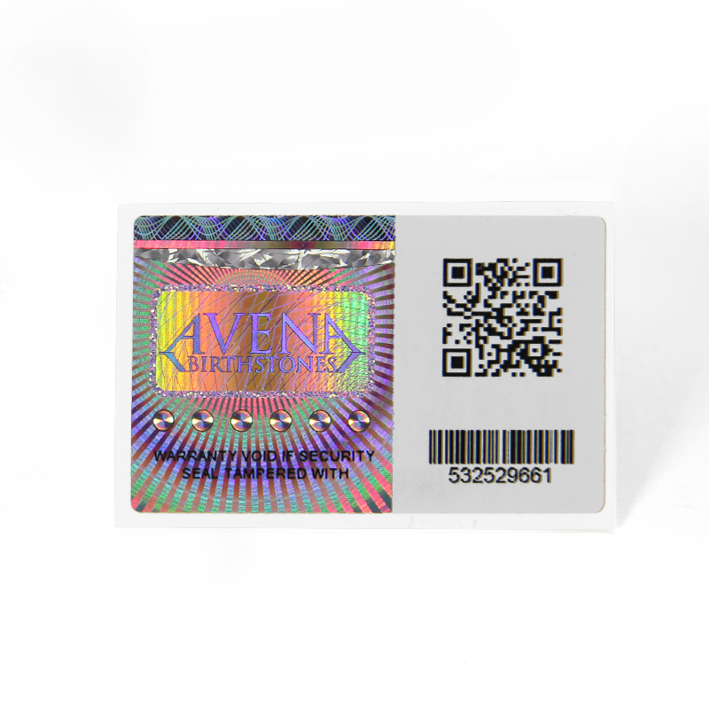 QR code hologram sticker with series number