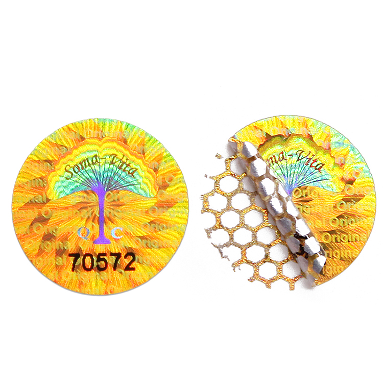 Honeycomb material hologram sticker label