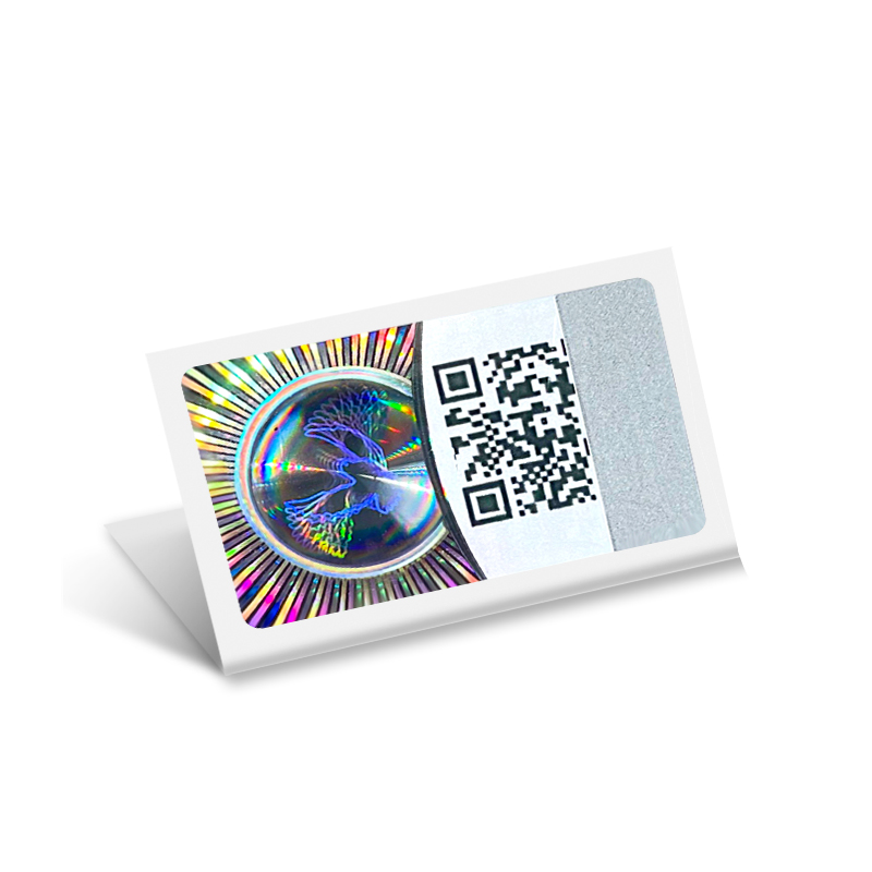 Custom QR code hologrm sticker with verification system