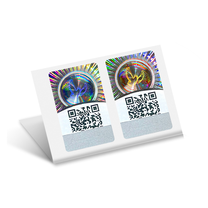 Custom QR code hologrm sticker with verification system
