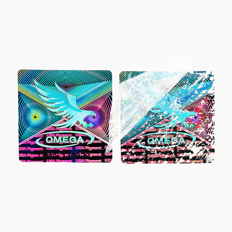 One time used hologram sticker label for anti counterfeit packaging