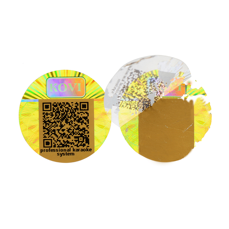 One time used hologram sticker label for anti counterfeit packaging