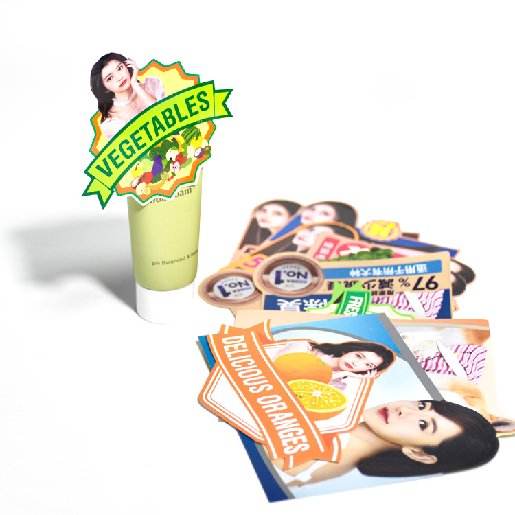 Pop up partial adhesive label promotional sticker for product cosmetic bottle label
