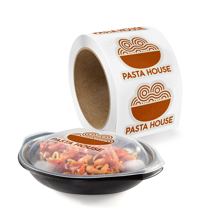 Adhesive food label in roll