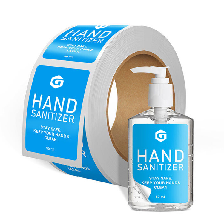 Hand sanitizer bottle label sticker