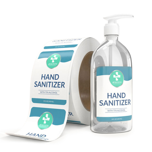 Hand sanitizer bottle label sticker