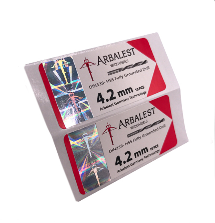 Silver hologram strip label