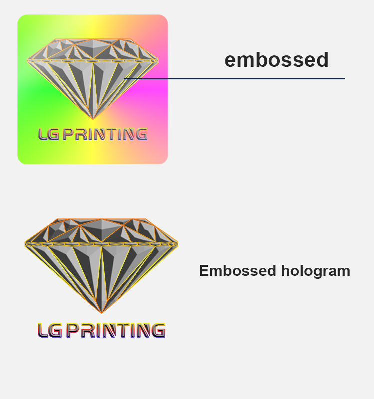 Custom LOGO 3D genuine embossed hologram sticker