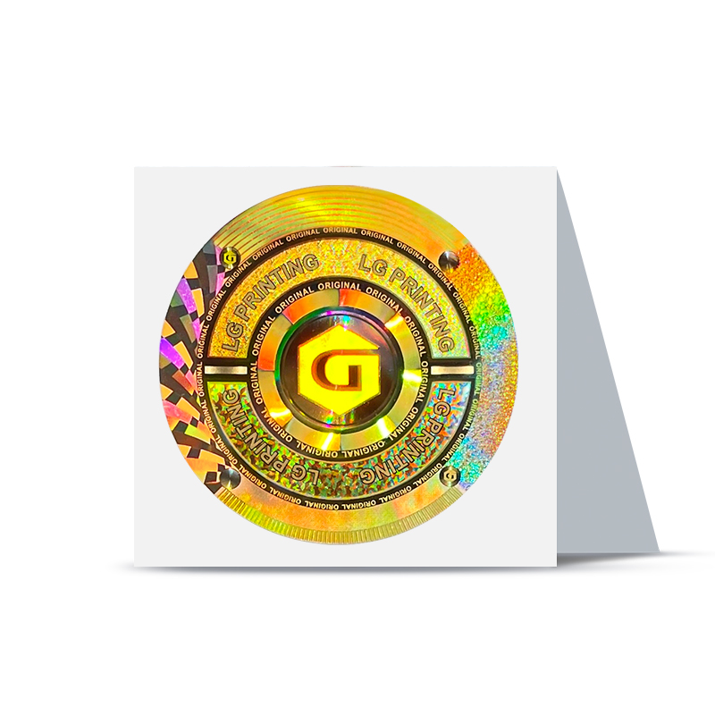 Golden colour 3D dot matrix hologram sticker