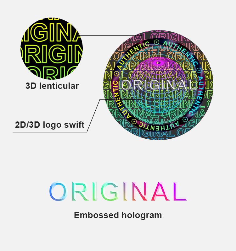 3D original genuine stock hologram sticker ready to ship products