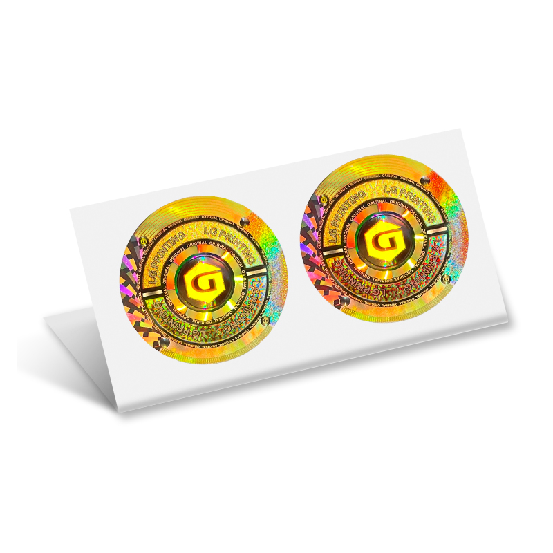 Golden colour 3D dot matrix hologram sticker