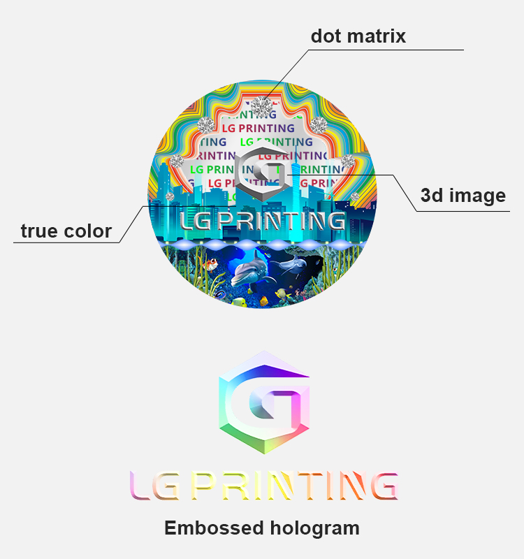 3D image dot matrix true colour hologram sticker