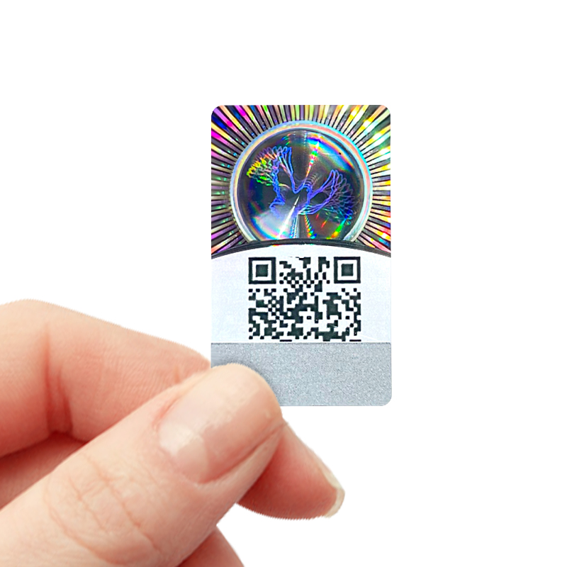 Custom QR code hologrm sticker with verification system